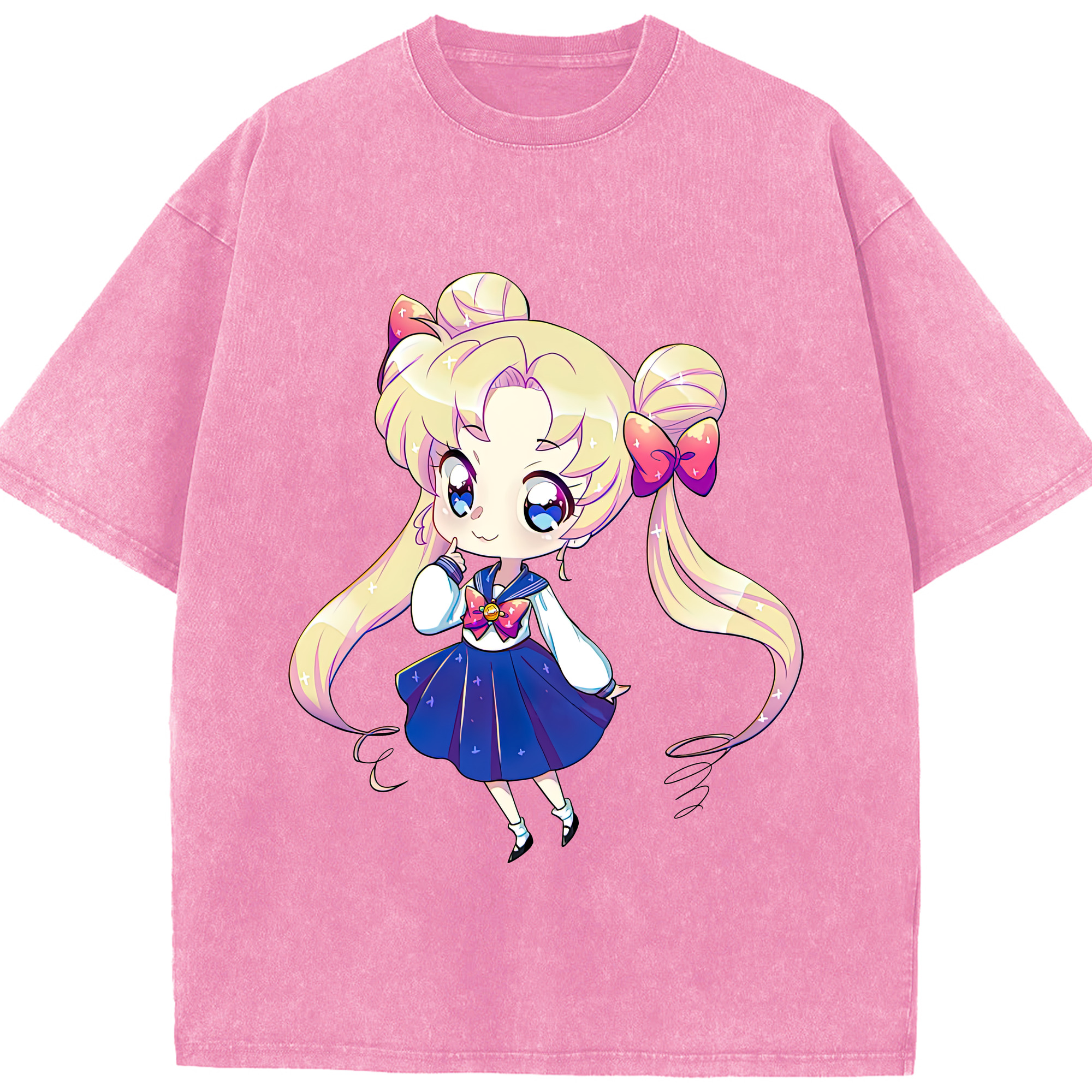 （画像用） 美少女戦士セーラームーン 月野 うさぎ つきの うさぎ Sailor Moon Tsukino Usagi 綿100% ヴィンテージ風 半袖Tシャツ（フロントプリント）